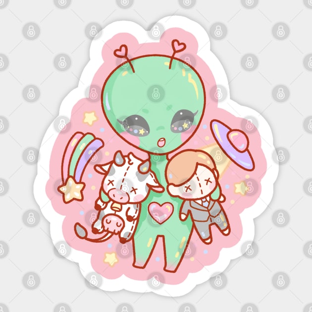 Kawaii Baby Grey Alien Sticker by Jennwhale